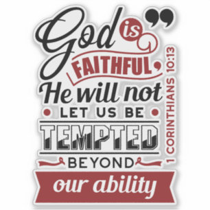 Adesivo Deus É Fiel – 1 Coríntios 10:13 Versículo Bíblico