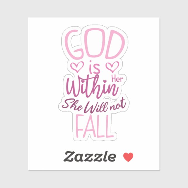Adesivo Deus Está Dentro Dela, Ela Não Cairá (Folha)