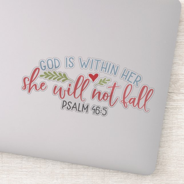 Adesivo Deus Está Dentro Dela, Ela Não Cairá (Detalhe)