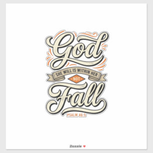Adesivo Deus Está Dentro Dela Ela Não Vai Cair Camiseta Vi