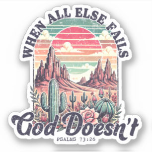Adesivo Deus Nunca Falha Cactus do Deserto Cristão