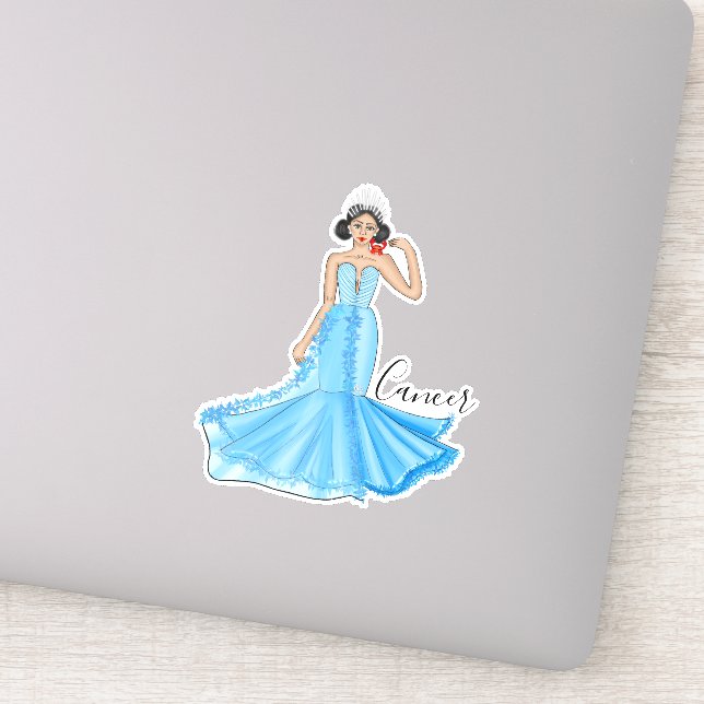 Adesivo Deusa do Cancer Zodiac com Caranguejo Vermelho Per (Detalhe)