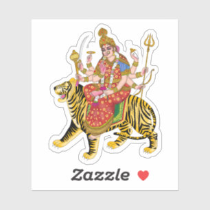 Adesivo Deusa Durga Praça Stickers Hindu Maa Durga