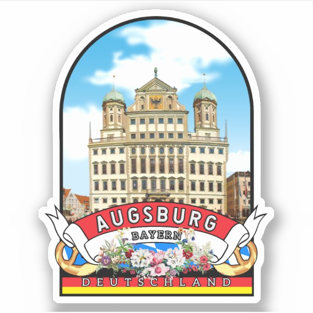Adesivo Deutschland Augsburg Vintage souvenir  (Frente)