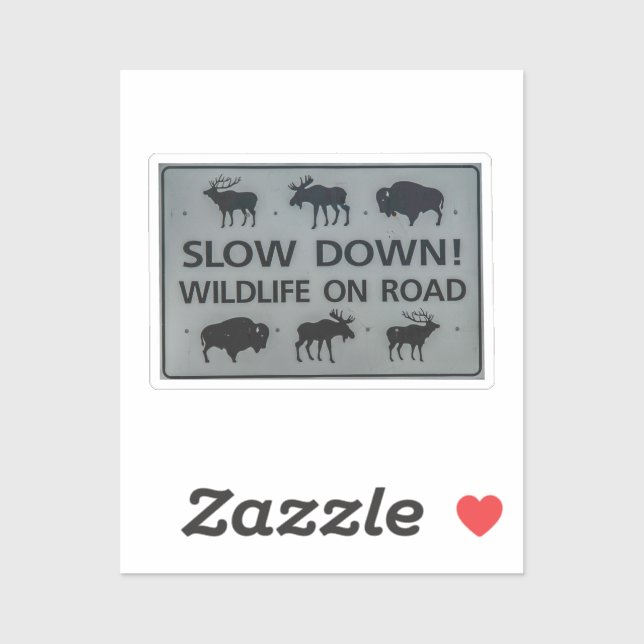 Adesivo Devagar! Wildlife on Road Sign (Folha)