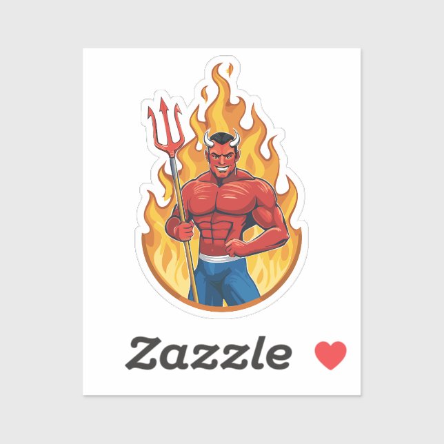 Adesivo Devil with trident (Folha)