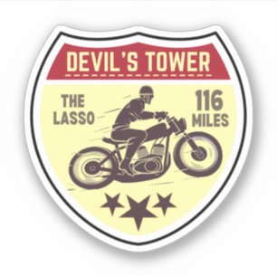 Adesivo Devil's Tower Road - a viagem de moto laço