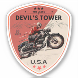 Adesivo Devil's Tower Road - a viagem de moto laço