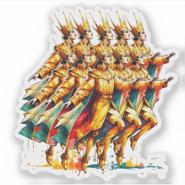 Adesivo Dez Lordes a saltar | Doze dias de Natal (Frente)