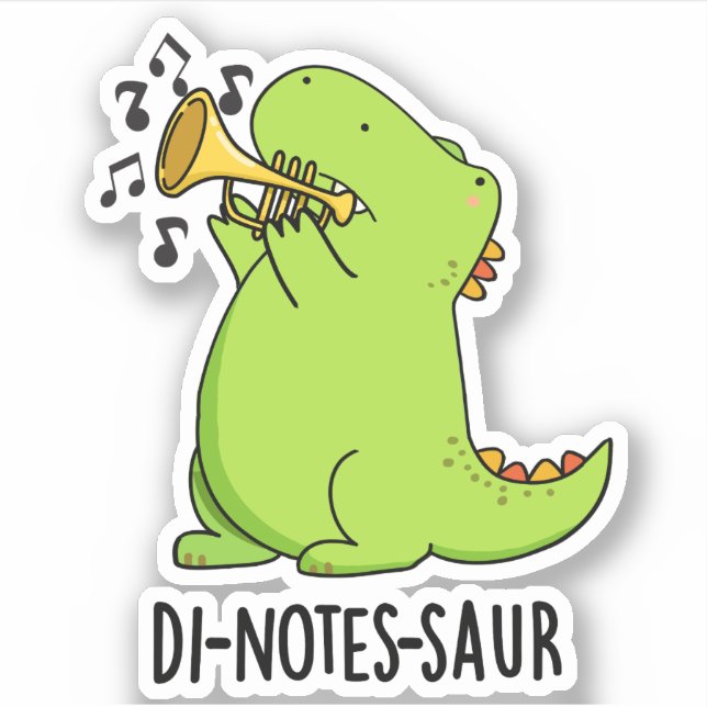 Adesivo Di-notes-saur Piada Divertida de Dinossauro (Frente)