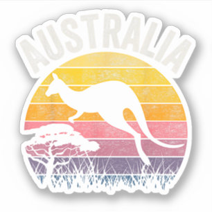 Adesivo Dia da Austrália Engraçado australiano Kangaroo Vi