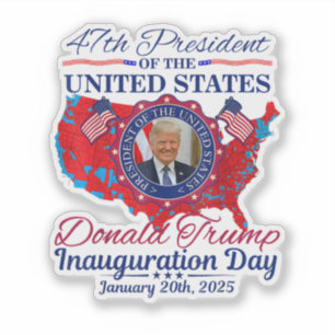 Adesivo Dia da Inauguração do Presidente Donald Trump 2025