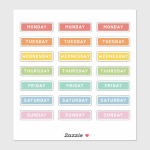 Adesivo Dia da Semana