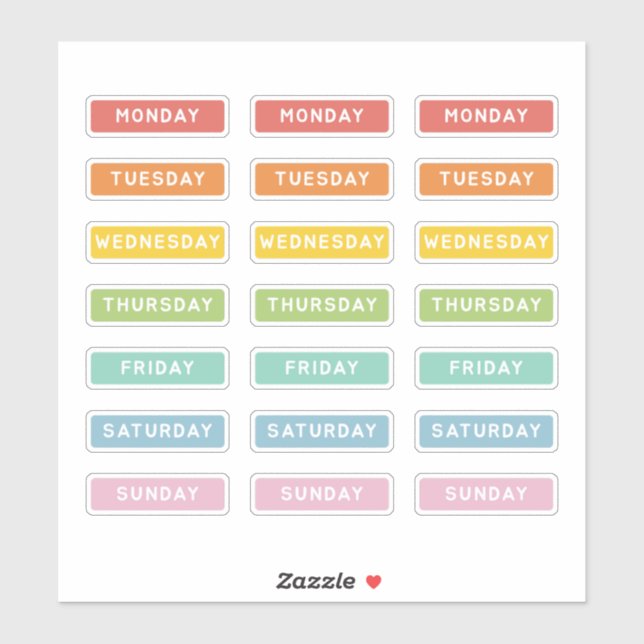 Adesivo Dia da Semana (Folha)