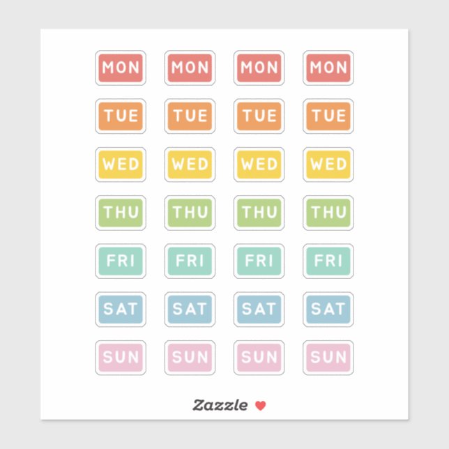 Adesivo Dia da Semana (Folha)