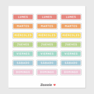 Adesivo Dia da Semana (espanhol)