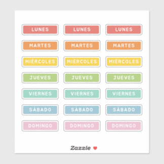 Adesivo Dia da Semana (espanhol)