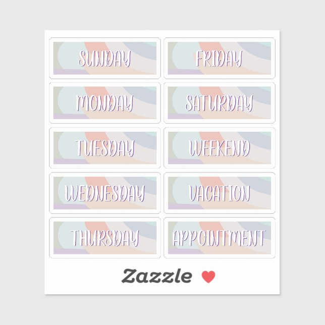 Adesivo Dia da Semana Folha de Vinheta do Boho (Folha)