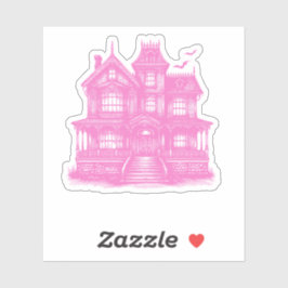 Adesivo Dia das Bruxas de Mansão Rosa Assaltada Spooktacul