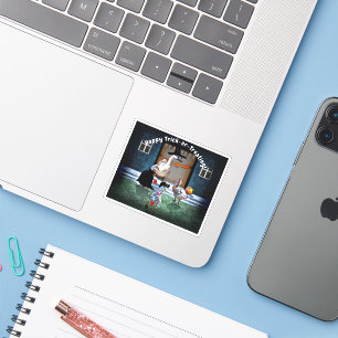 Adesivo Dia das Bruxas de Patos Trick-or-Treat