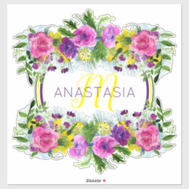 Adesivo Dia das Mães Humor Domingo Monograma de Aquarela