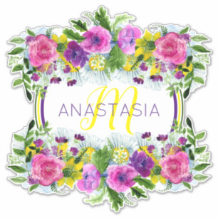 Adesivo Dia das Mães Humor Domingo Monograma de Aquarela