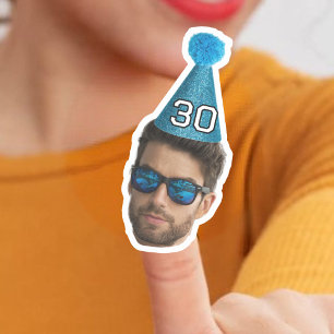 Adesivo Dia de Aniversário Personalizado do Partido Fotogr