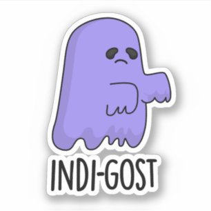 Adesivo Dia de as Bruxas engraçado Indi-gost Indigo Ghost
