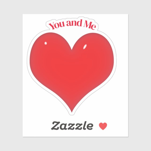 Adesivo Dia de os namorados do Coração Vermelho (Folha)