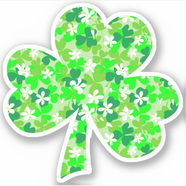 Adesivo Dia de São Patrício Floral Shamrock (Frente)