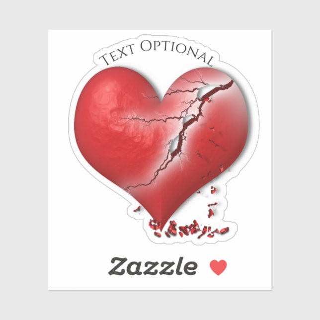 Adesivo Dia do Anti-Valentim Coração Quebrado (Folha)