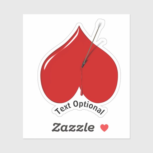 Adesivo Dia do Anti-Valentim do Coração para Baixo (Folha)