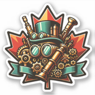 Adesivo Dia do Canadá Steampunk
