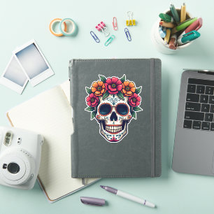 Adesivo Dia do Crânio do Açúcar Morto - Dia de los Muertos