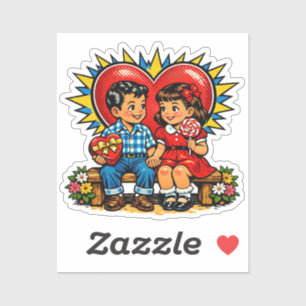Adesivo Dia dos Namorados   Arte Pop Retro Vintage