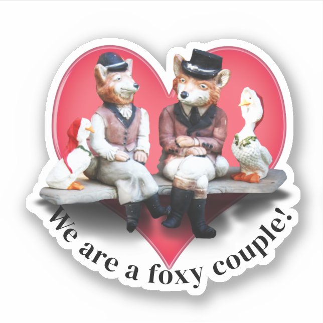 Adesivo Dia dos Namorados do Casal Fox (Frente)