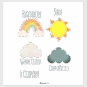 Adesivo Dia Ensolarado Clipart de Projeto Escolar de Tempo