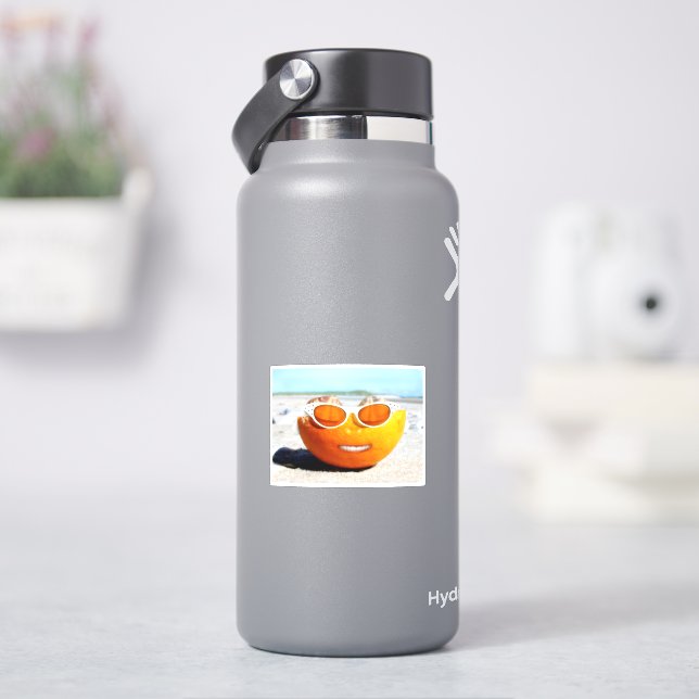 Adesivo Dia Ensolarado na Praia Laranja (HidroFlask)