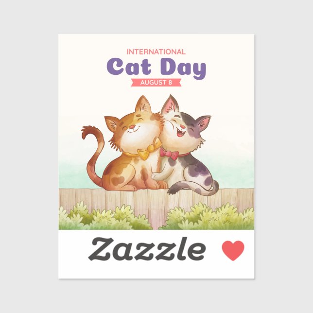 Adesivo Dia Internacional da Gata (Folha)