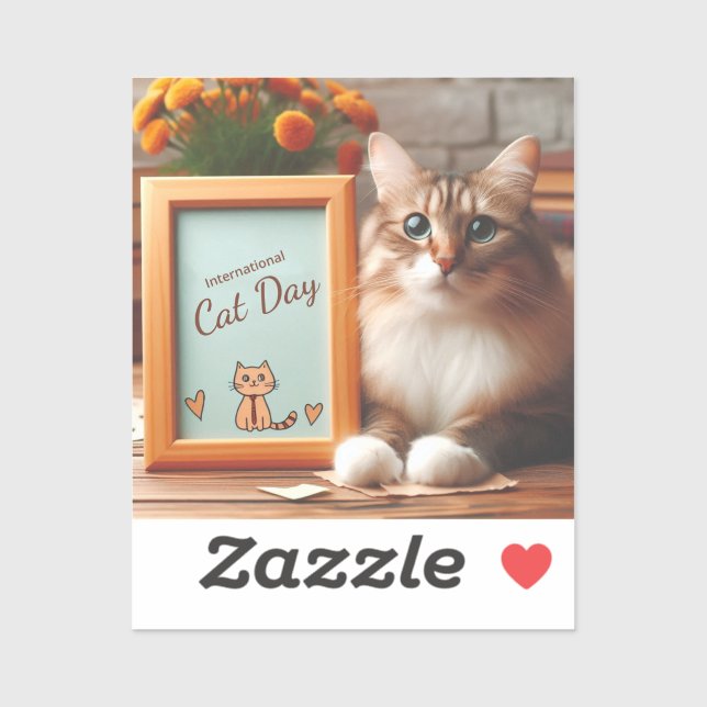 Adesivo Dia Internacional da Gata (Folha)