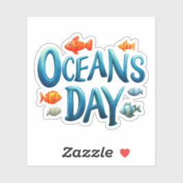 Adesivo Dia Mundial dos Oceanos - Celebração do Dia dos Oc