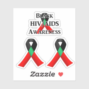 Adesivo Dia Nacional de Conscientização sobre HIV/AIDS Neg