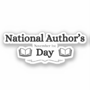 Adesivo Dia Nacional do Autor 1 de novembro Texto e livros