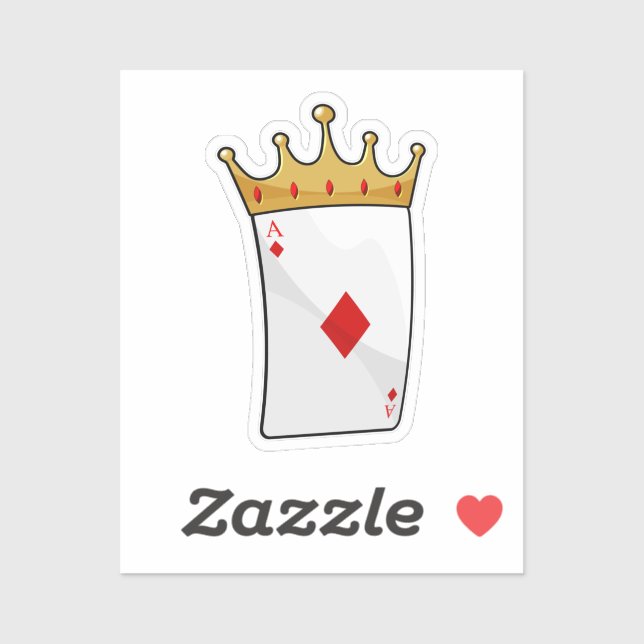 Adesivo Diamond Ace com a Coroa Rei (Folha)