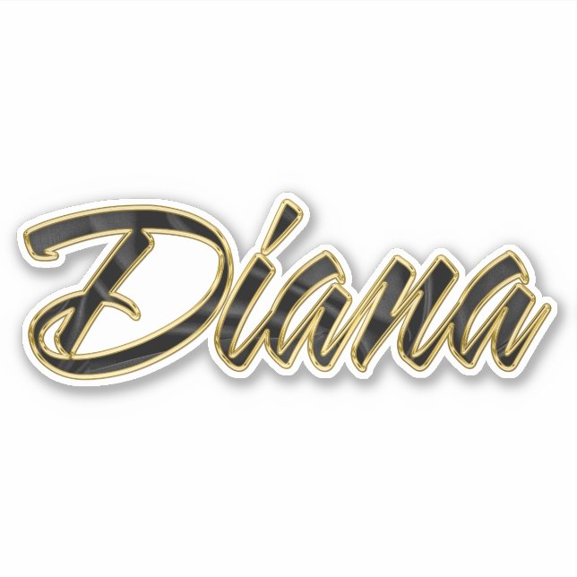Adesivo Diana black gold Lettering Aufkleber Sticker (Frente)