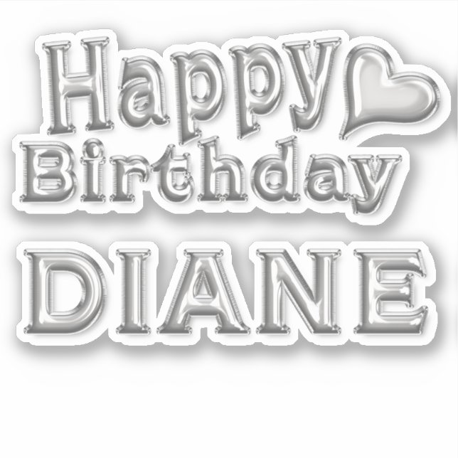 Adesivo Diane Happy Birthday silver Aufkleber Sticker (Frente)