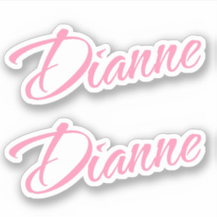Adesivo Dianne Name em rosa x2