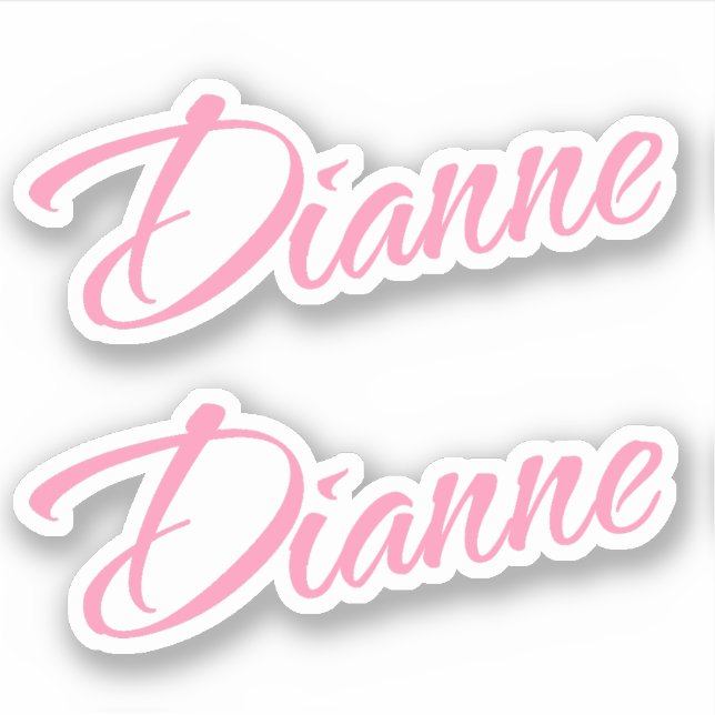 Adesivo Dianne Name em rosa x2 (Frente)