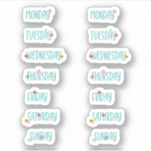 Dias da Semana Verde Floral