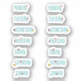 Adesivo Dias da Semana Verde Floral